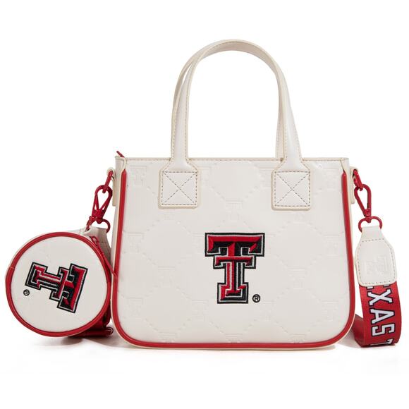 University of Texas Tech Red Raiders Small Tote/Crossbody Bag (Light Beige) - Picture 1 of 7
